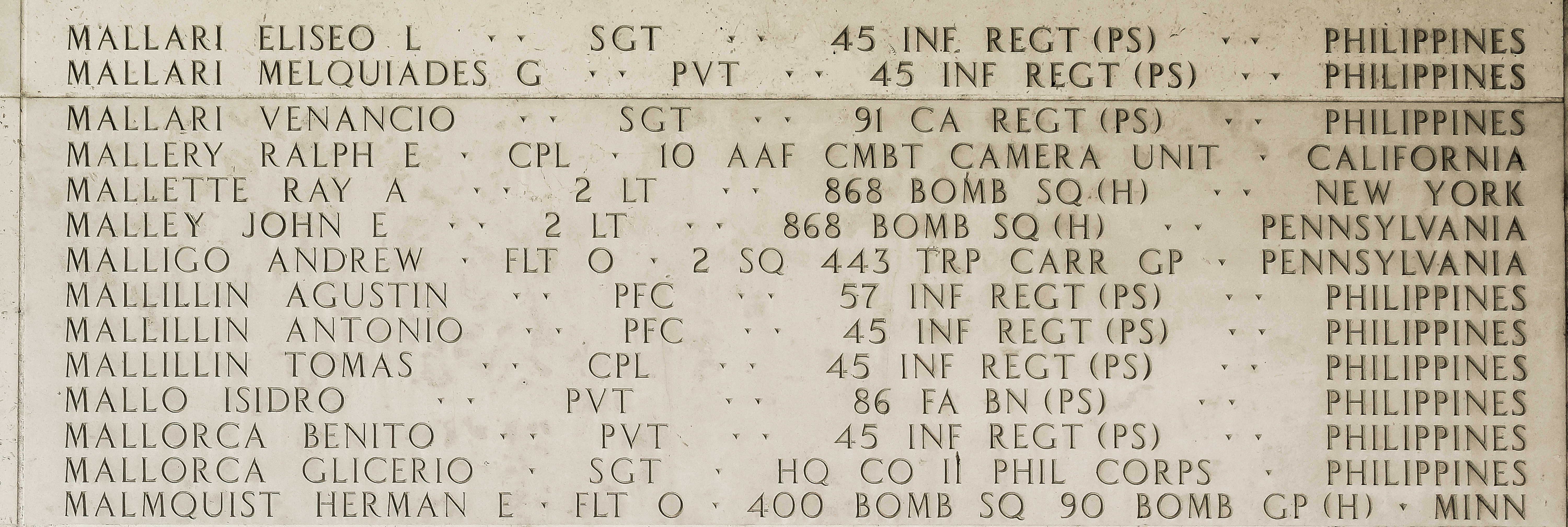 Ray A. Mallette, Second Lieutenant